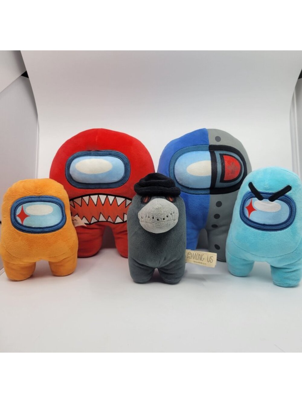 Toikido Among Us Crewmate Plush Lot - Plague & Cyan Blue Egg & Red Imposter